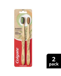 Colgate Bamboo Charcoal Toothbrush Soft 2 Pack