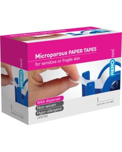 Aerotape White Microporous Paper Tape with Dispenser
