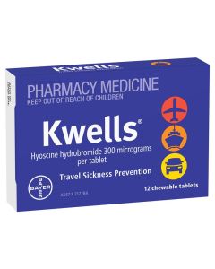 Kwells Travel Sickness 12 Chewable Tablets