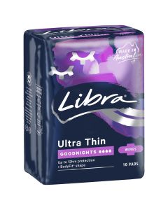 Libra Ultra Thin Pads Goodnights with Wings 10 Pack