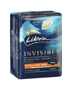 Libra Invisible Pads Extra Long with Wings 10 Pack