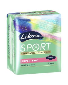 Libra Invisible Sport Wing Super 10 Pack