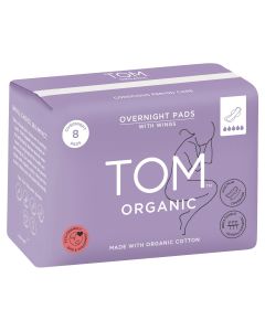 Tom Organic Overnight Pads 8 Pack