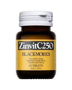 Blackmores ZinvitC250 50 Tablets 