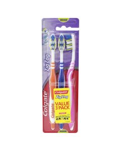 Colgate ZigZag Deep Interdental Clean Toothbrush Medium Value 3 Pack