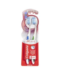 Colgate 360° Advanced Optic White Toothbrush Twin Pack