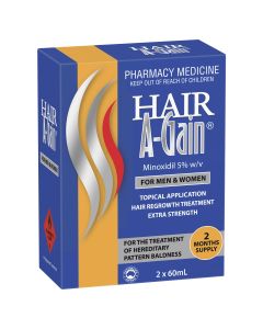 Hair A-Gain Hair Regrowth Treatment Extra Strength for Men & Women 60ml x 2 Months