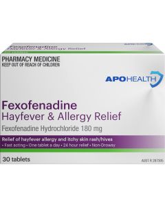 ApoHealth Fexofenadine 180mg 30 Tablets