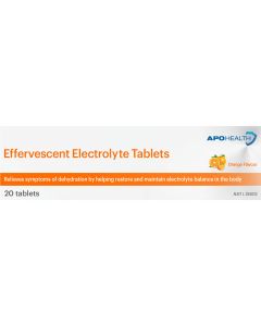 Apohealth Effervescent Electrolyte Orange Flavour 20 Tablets