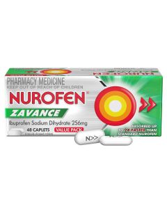 Nurofen Zavance 256mg Ibuprofen 48 Caplets 