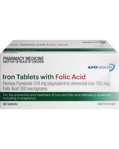 ApoHealth Iron + Folic Acid 310mg 60 Tablets