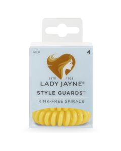 Lady Jayne Style Guards Yellow Spiral Elastics 4 Pack