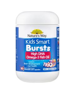 Nature's Way Kids Smart Bursts High DHA Omega-3 Fish Oil 180 Chewable Soft Capsules