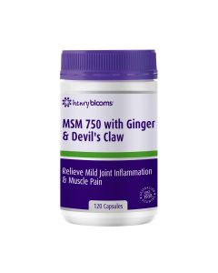 Henry Blooms MSM 750 With Ginger & Devil’s Claw 120 Capsules
