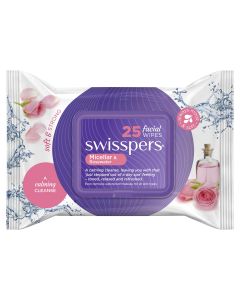 Swisspers Micellar and Rosewater Facial Wipes 25 Pack