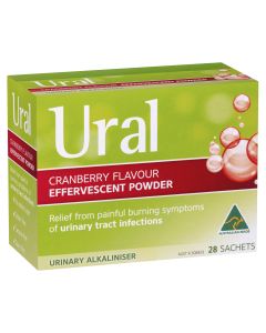 Ural Effervescent Powder Cranberry 28 Sachets 