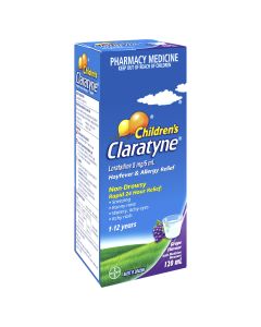 Claratyne Children's Allergy & Hayfever Relief Syrup For Kids Grape Flavour 120mL