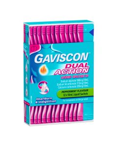 Gaviscon Dual Action Heartburn & Indigestion Relief Liquid Sachets 12 Pack