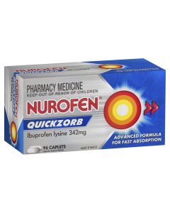 Nurofen Quickzorb Ibuprofen Lysine 342mg 96 Caplets