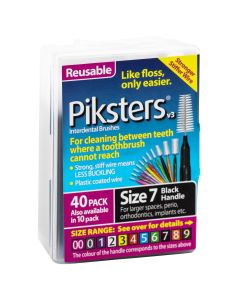 Piksters Interdental Brush Size 7 Black 40 Pack