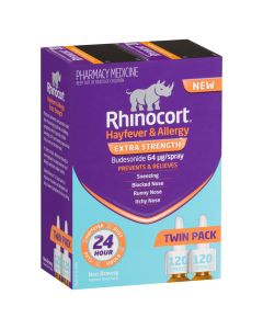 Rhinocort Nasal Spray Extra Strength 120 Sprays x 2 Pack
