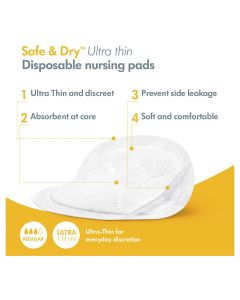 Medela Safe & Dry Ultra Thin Disposable Nursing Pads 60 Pack