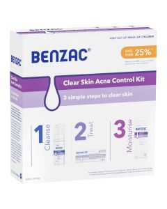 Benzac 3 Step Clear Skin Acne Kit 60g