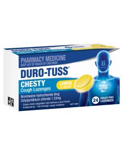 DURO-TUSS Chesty Cough Lozenges Lemon 24 Pack