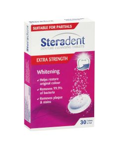 Steradent Extra Strength Whitening Tablets 30 Pack
