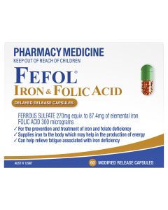 Fefol Iron & Folic Acid Capsules 60 Capsules