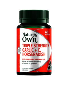 Nature's Own Triple Strength Garlic + C, Horseradish 60 Tablets