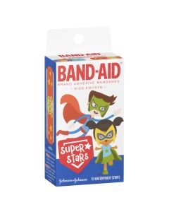 Band-Aid Super Stars Waterproof Strips 15 Pack