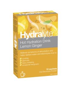 Hydralyte Hot Hydration Drink Lemon Ginger 10 Sachets