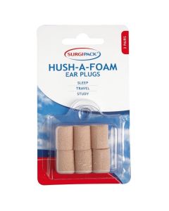 SurgiPack Hush-A-Foam Foam Ear Plugs 3 Pairs
