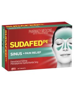 Sudafed PE Sinus + Pain Relief 48 Tablets