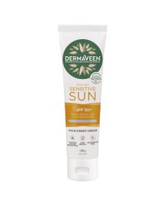 DermaVeen Sensitive Sun Face & Body Moisturiser SPF50+ 100g