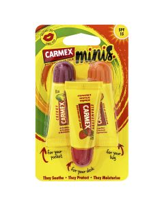 Carmex Lip Balm Squeeze Tube Minis 3 Pack