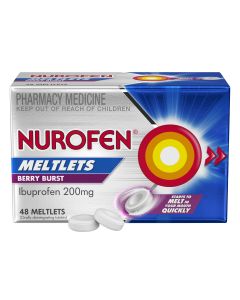 Nurofen Meltlets Berry Burst 200mg Ibuprofen 48 Pack