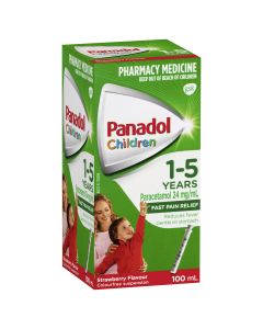 Panadol Children 1-5 Years Suspension Strawberry Flavour, 100 mL
