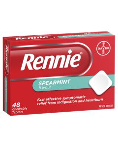 Rennie Indigestion & Heartburn Relief Chewable Tablets 48 Pack