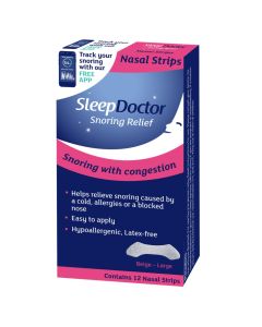SleepDoctor Snoring Relief Nasal Strips Large 12 Pack