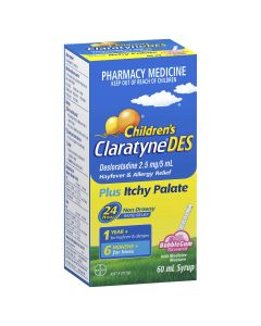Claratyne Children's DES Hayfever & Allergy Relief Bubblegum Flavour Syrup 60ml