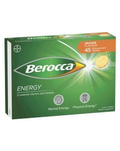 Berocca Energy Orange Effervescent Tablets 45 Pack