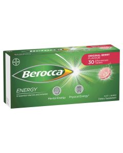 Berocca Energy Original Berry Effervescent Tablets 30 Pack