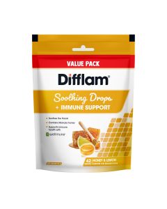 Difflam Soothing Drops + Immune Support Honey & Lemon 42 Drops