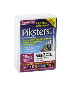 Piksters Interdental Brush Size 2 White 40 Pack