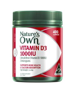 Nature's Own Vitamin D3 1000IU 400 Capsules