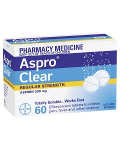 Aspro Clear Pain Relief 300mg 60 Soluble Tablets