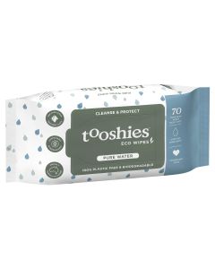 Tooshies Biodegradable Baby Wipes Pure Water 70 Pack