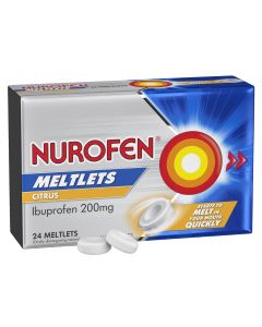 Nurofen Meltlets Citrus 200mg Ibuprofen 24 Pack